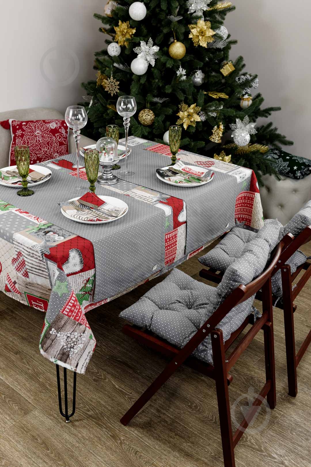 Скатертина Merry Christmas 132x220 см різнокольоровий Прованс - фото 7