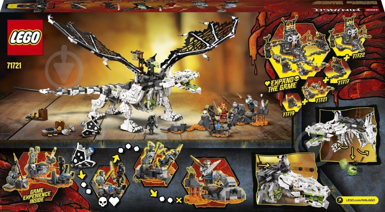 Конструктор LEGO Ninjago Дракон колдуна Скелета 71721 - фото 16 Конструктор LEGO Ninjago Дракон колдуна Скелета 71721 - фото 16
