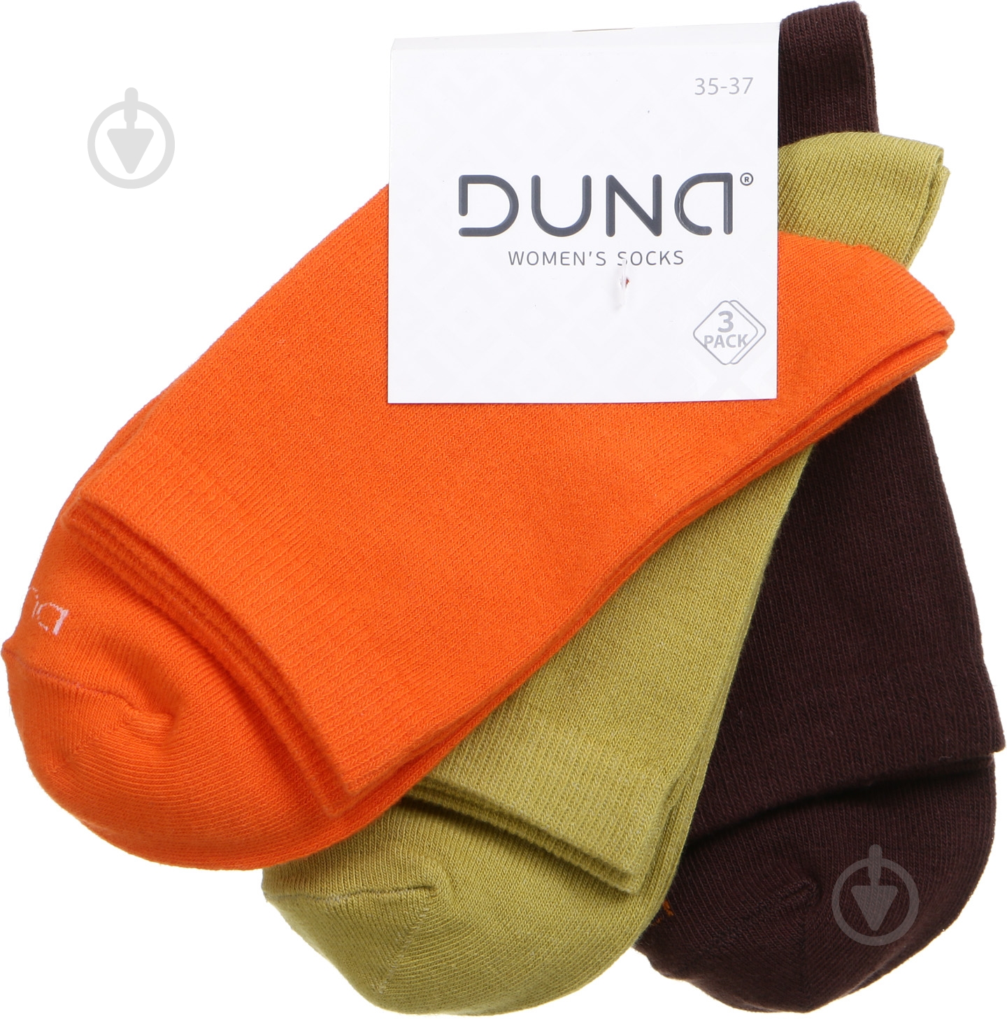 Набір шкарпеток жіночих Duna 1066 р.21-23 помаранчевий/зелений/коричневий 3 шт. - фото 1
