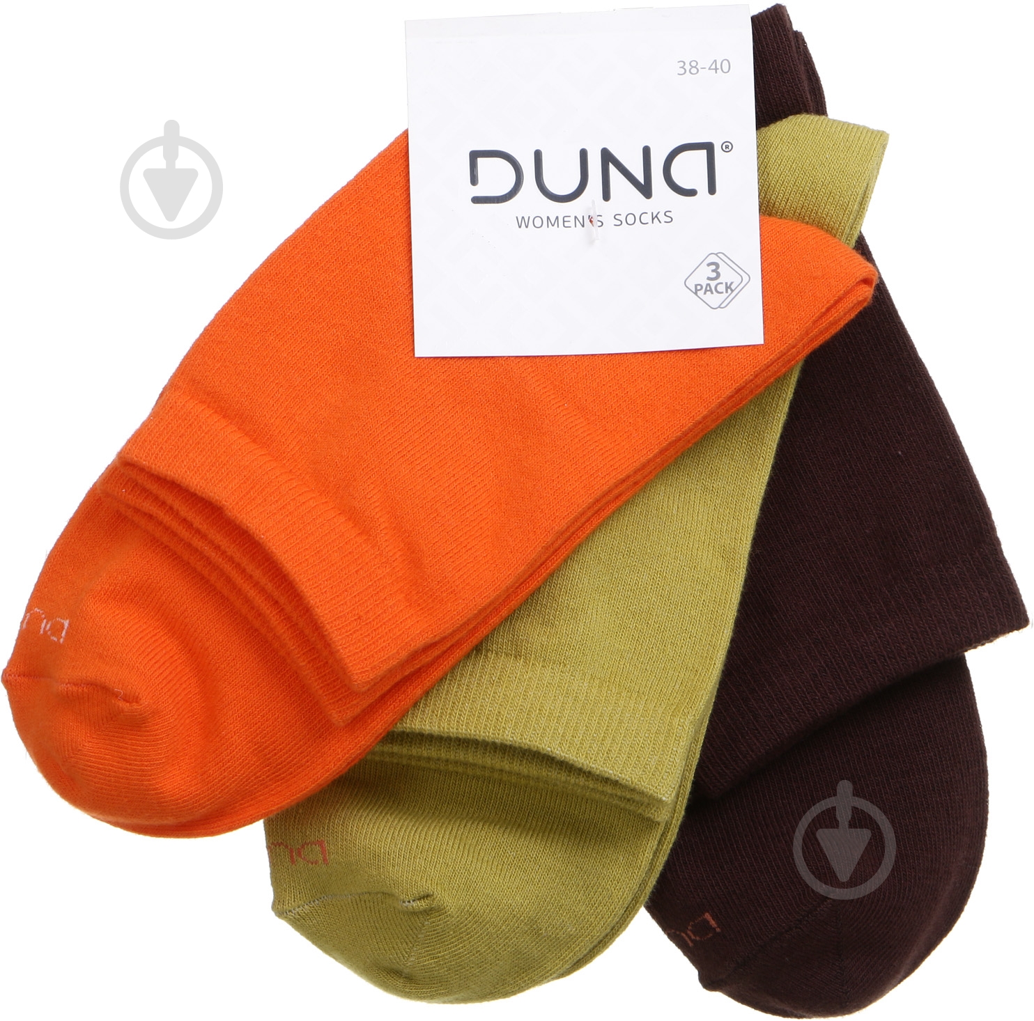 Набор носков женских Duna 1066 р.23-25 оранжевый/зеленый/коричневый 3 шт. - фото 1