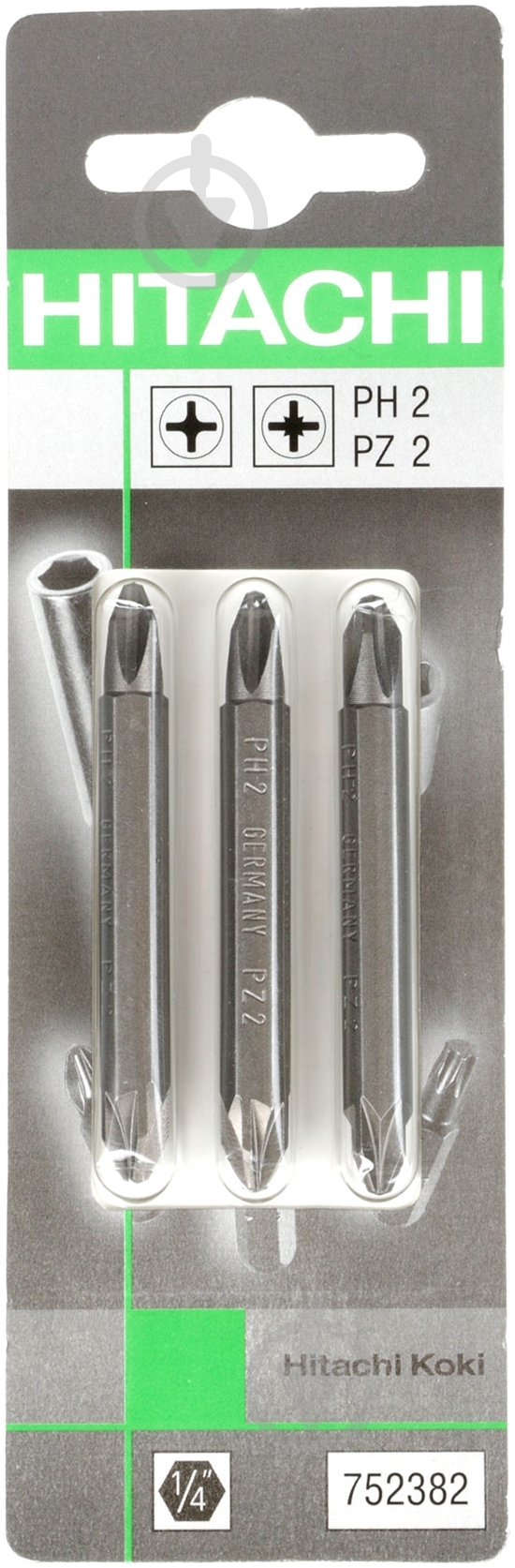 Біта Hitachi PH2/PZ2x60 мм 3 шт. 752382 - фото 6