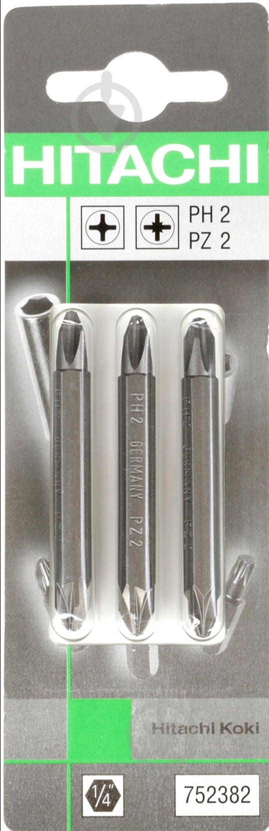 Біта Hitachi PH2/PZ2x60 мм 3 шт. 752382 - фото 3