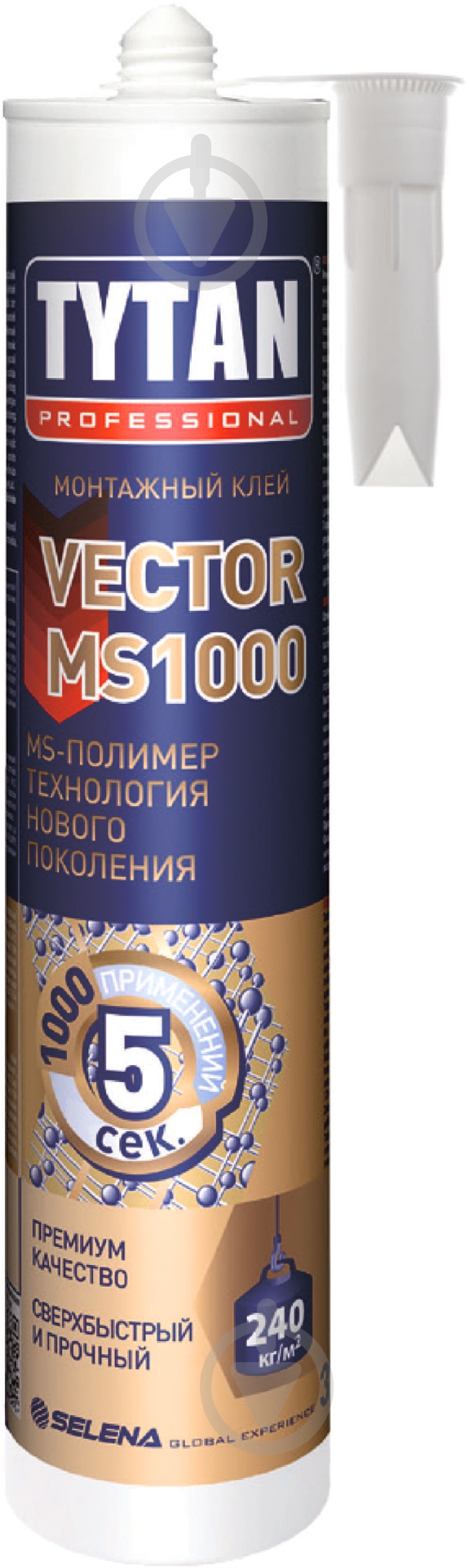Клей монтажный Tytan Vector MS1000 белый 290 мл - фото 1