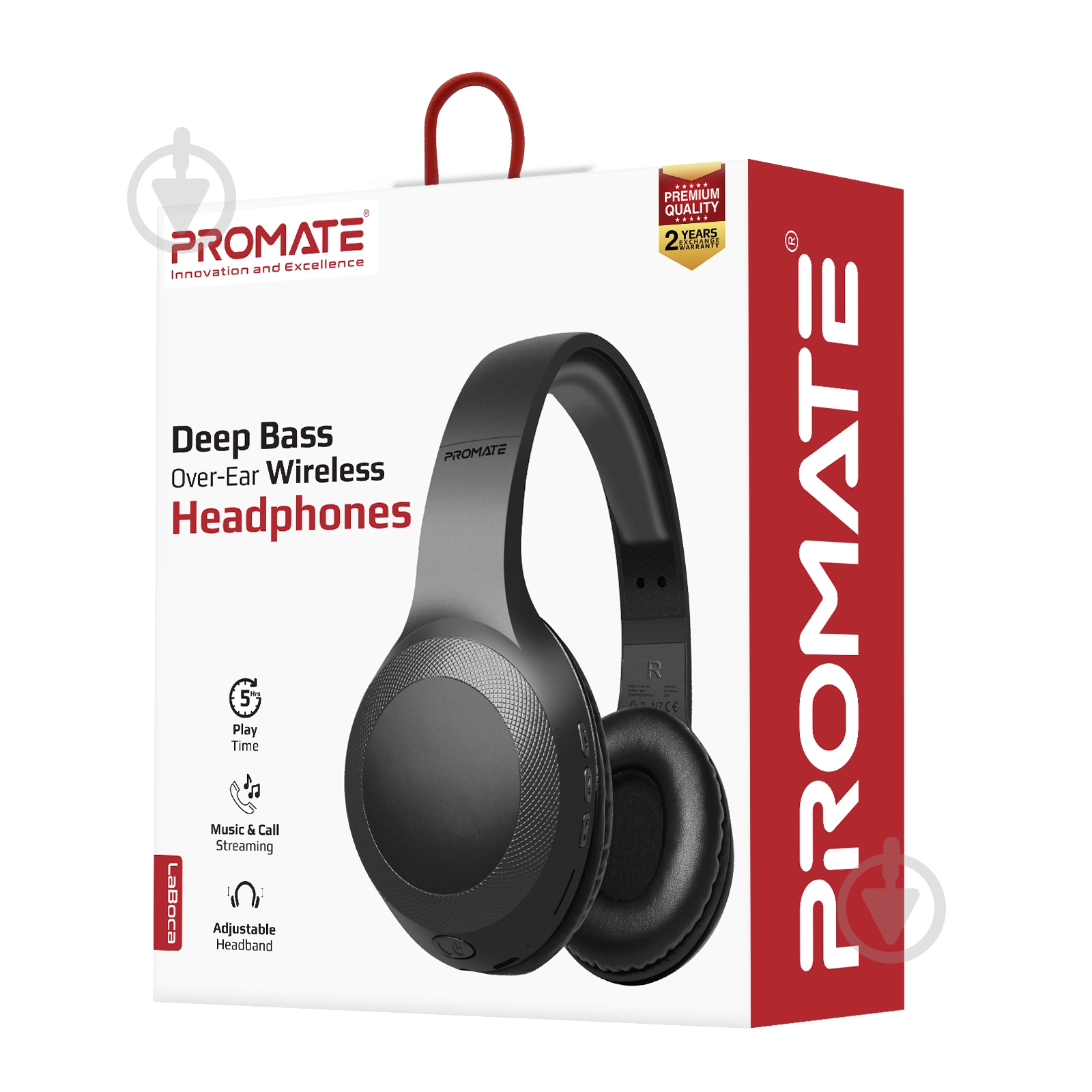 Наушники Promate LaBoca Bluetooth 5.0 black (laboca.black) - фото 8 Наушники Promate LaBoca Bluetooth 5.0 black (laboca.black) - фото 8