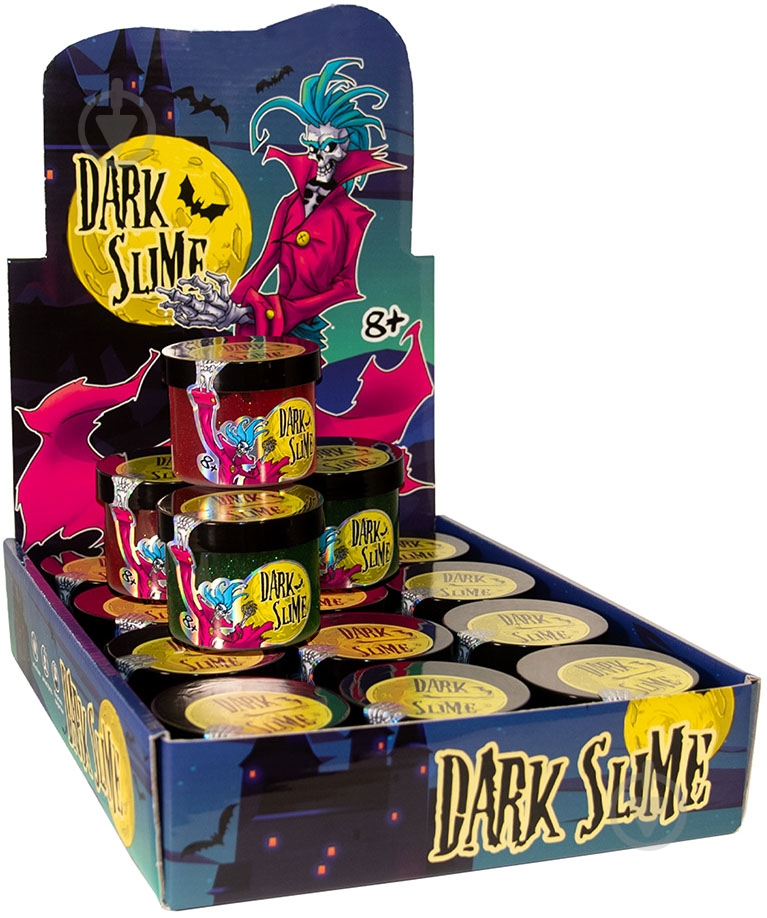 Слайм Strateg Dark slime с декоромо в ассортименте 71829 - фото 1 Слайм Strateg Dark slime с декоромо в ассортименте 71829 - фото 1