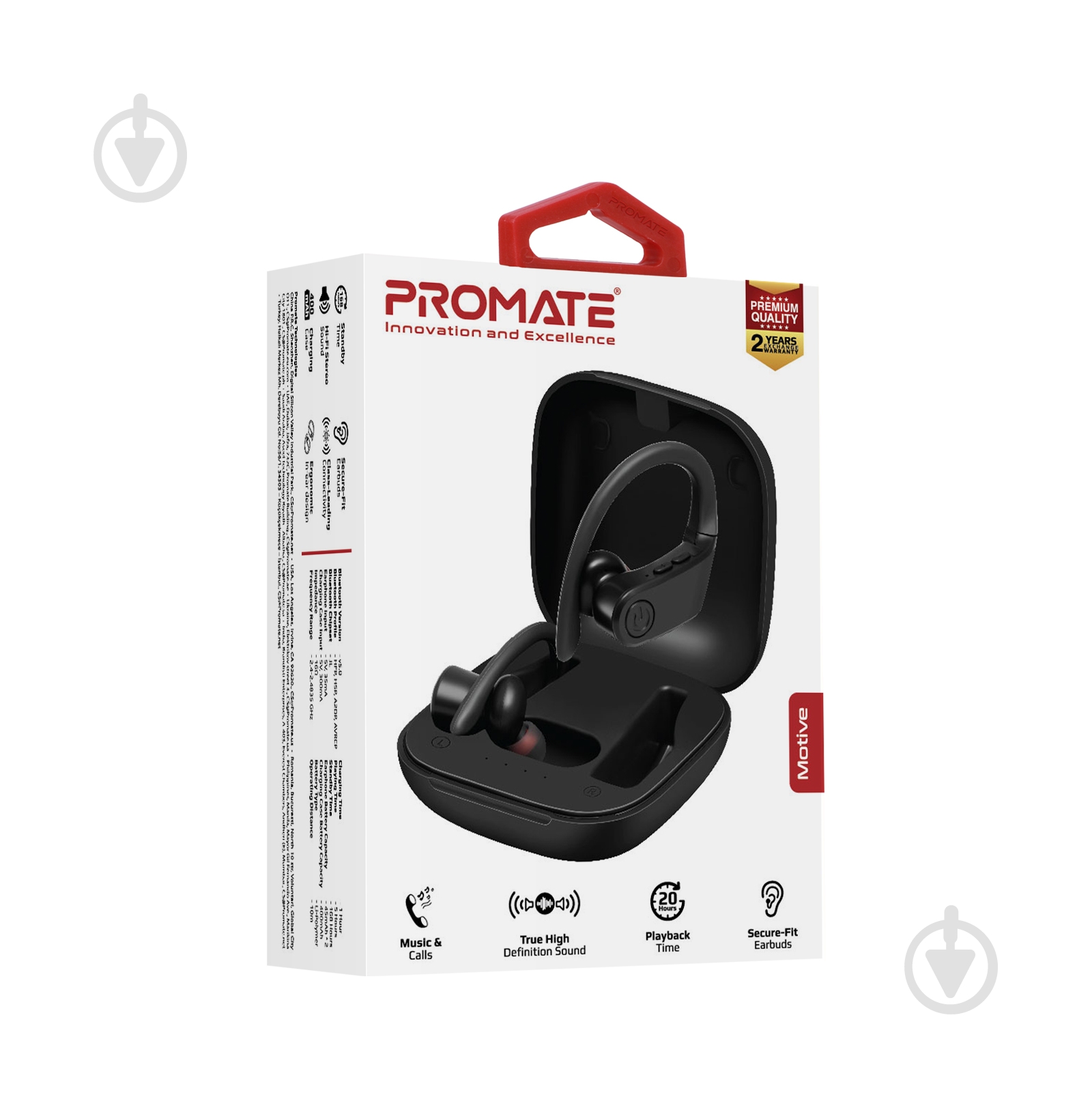 Наушники Promate Motive Bluetooth 5 black (motive.black) - фото 7 Наушники Promate Motive Bluetooth 5 black (motive.black) - фото 7
