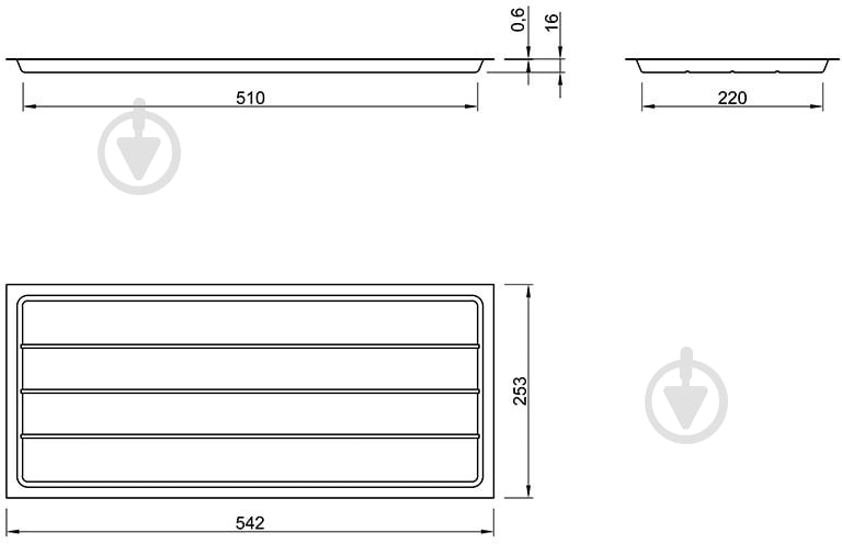 Поддон для сушилки 600 мм прозрачный пластиковый - фото 2