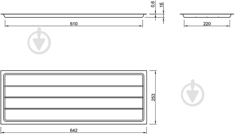 Поддон для сушилки 700 мм прозрачный пластиковый - фото 2