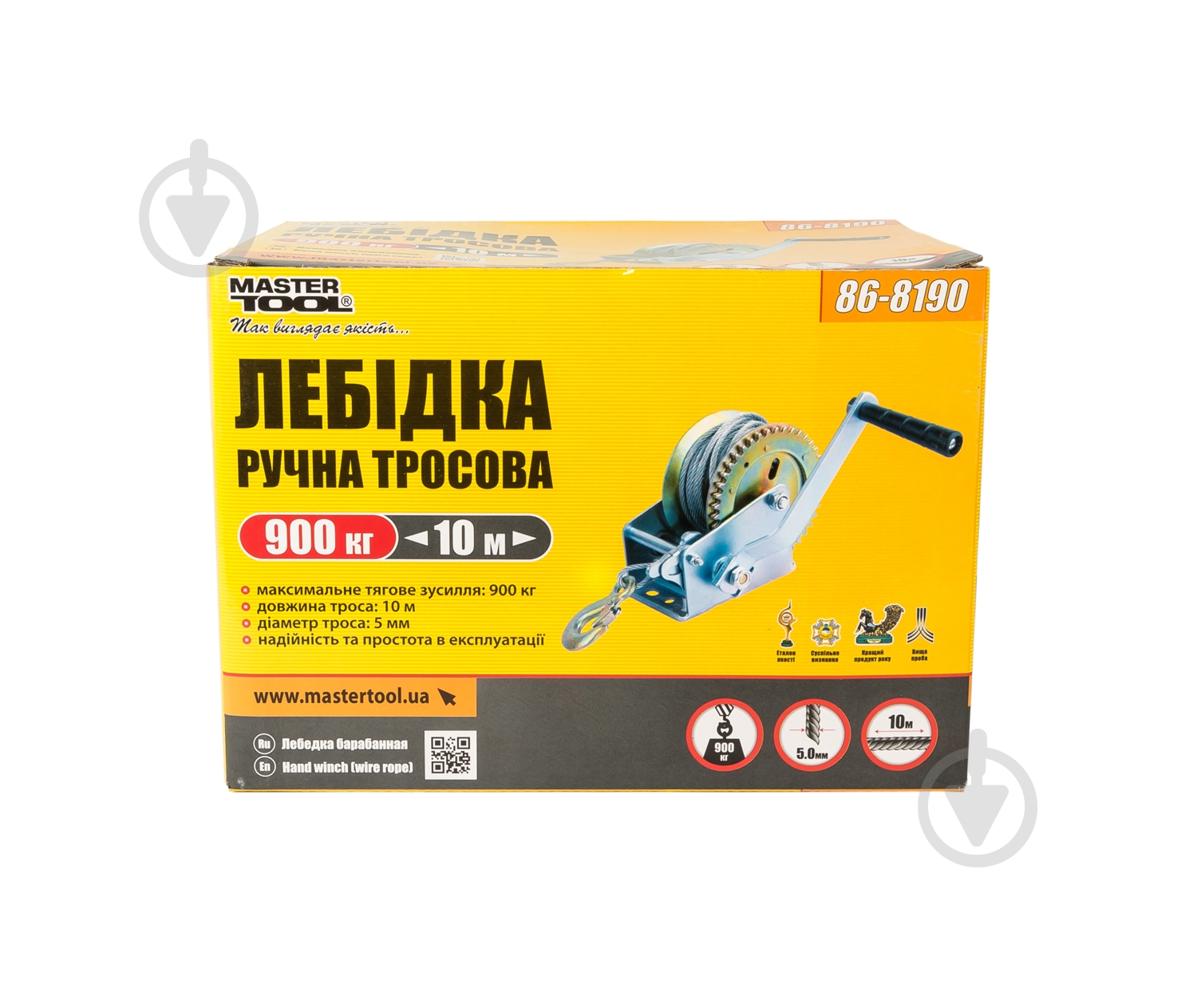 Ручная лебедка MasterTool 907 кг 10 м 86-8190 - фото 4