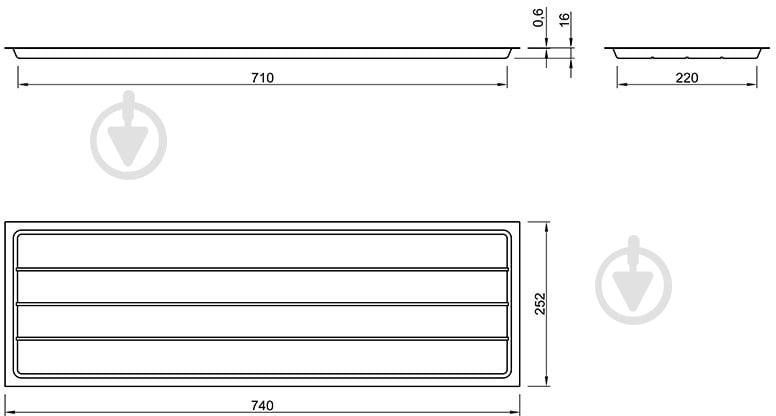 Поддон для сушилки 800 мм прозрачный пластиковый - фото 2