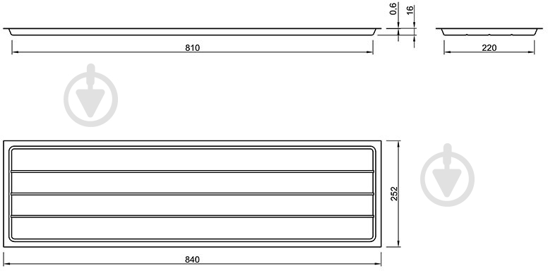 Піддон для сушарки 900 мм прозорий пластиковий - фото 2