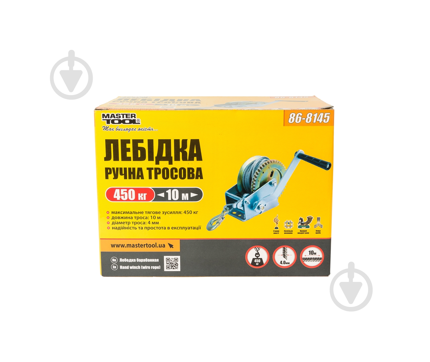 Ручная лебедка MasterTool 454 кг 10 м 86-8145 - фото 3
