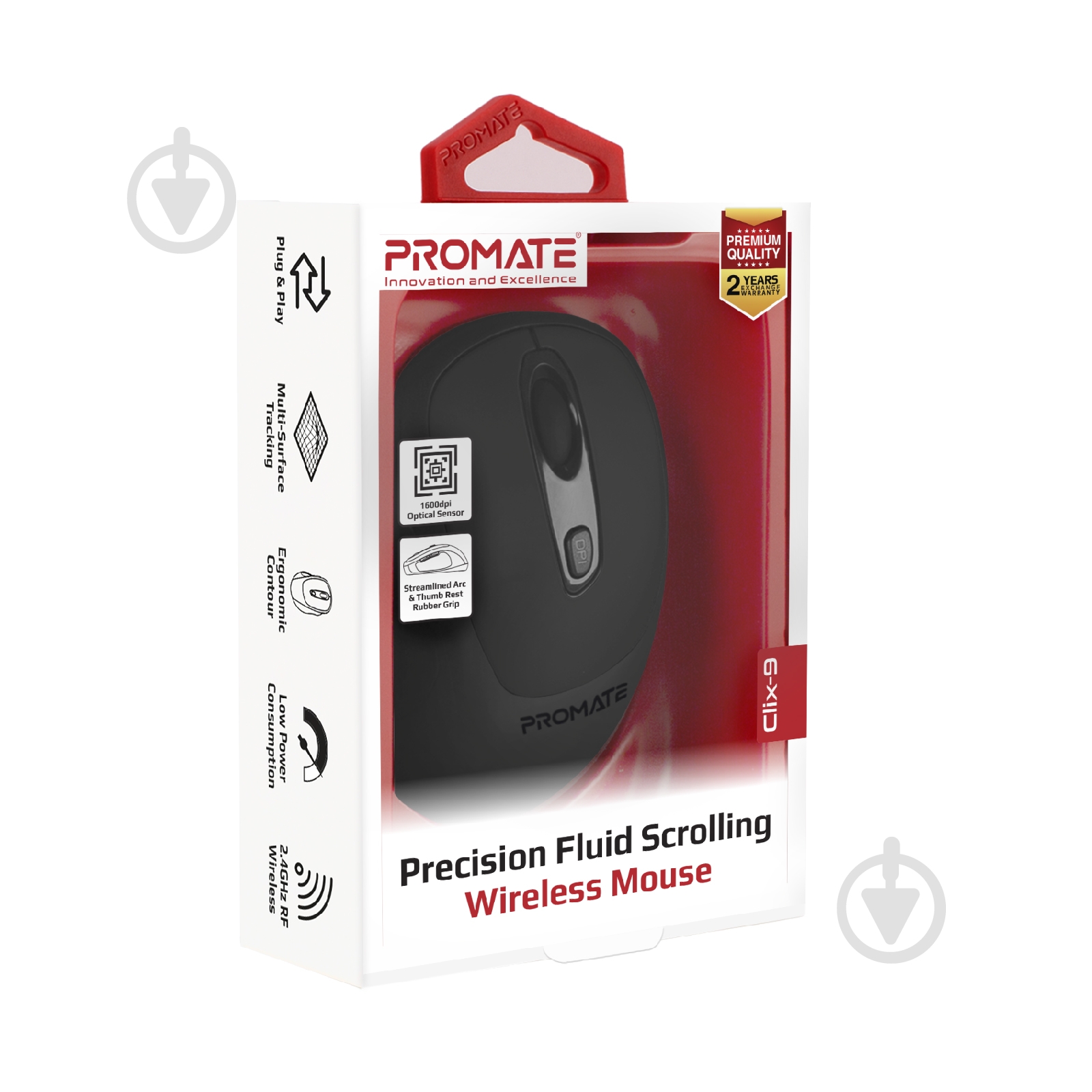 Мышка Promate Clix-9 Wireless Black black (clix-9.black) - фото 7