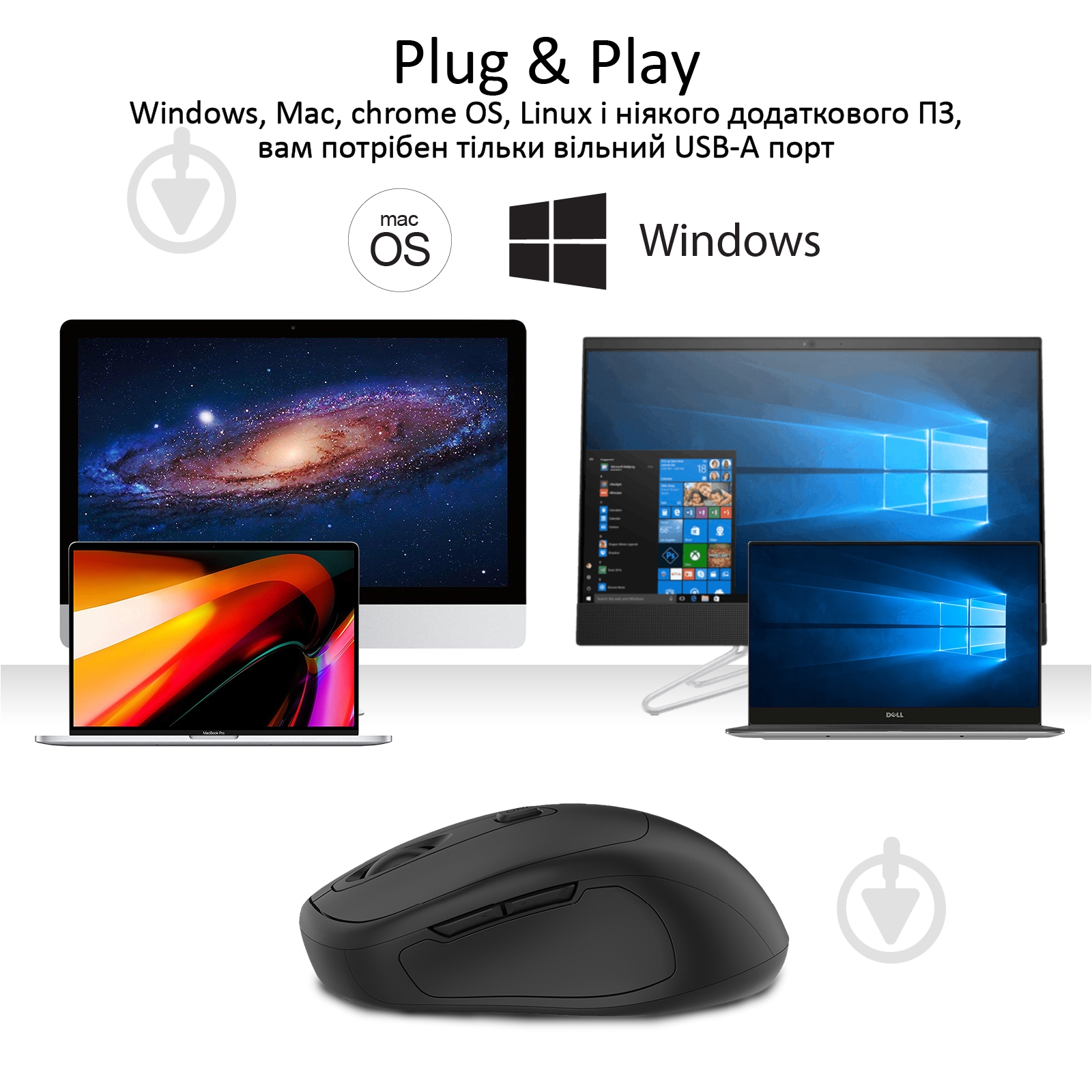 Мышка Promate Clix-9 Wireless Black black (clix-9.black) - фото 6