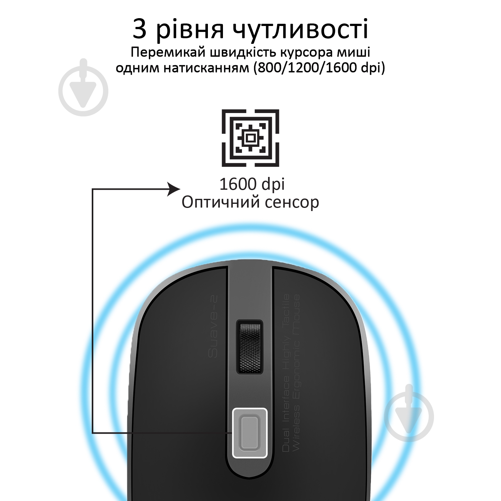 Мышка Promate Suave-2 Wireless Black - фото 4