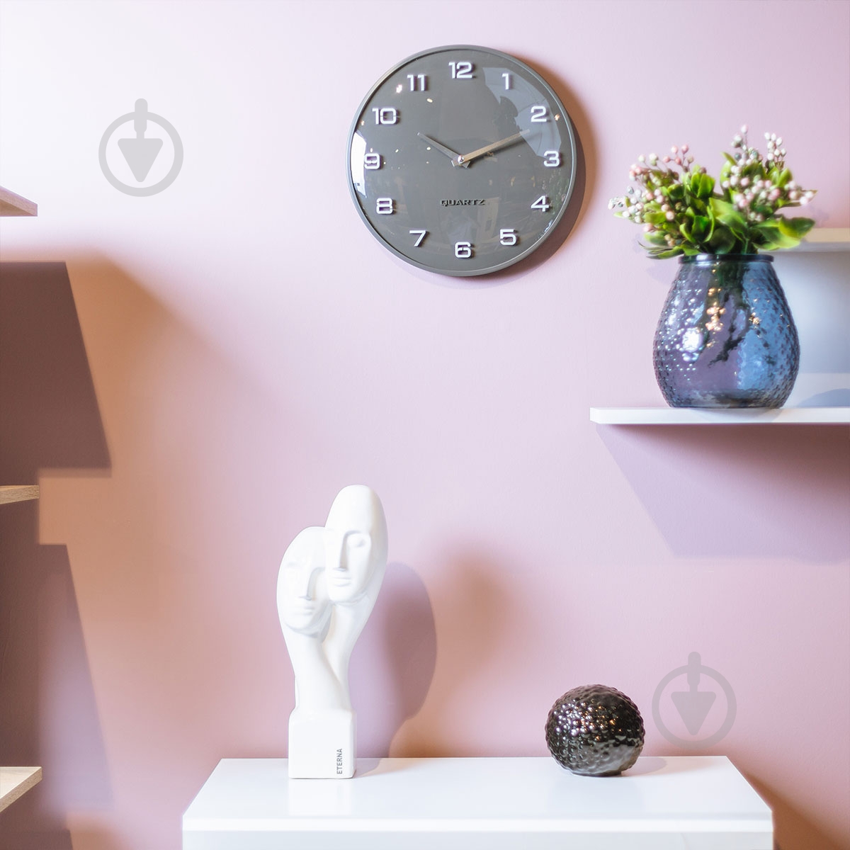 Часы настенные Moon 30,5 см графит - фото 6