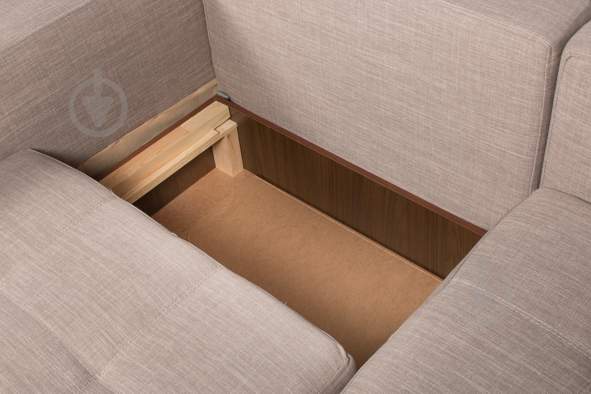 Диван угловой Малибу ткань Лара правый бежевый 2310x1580x680 мм - фото 6