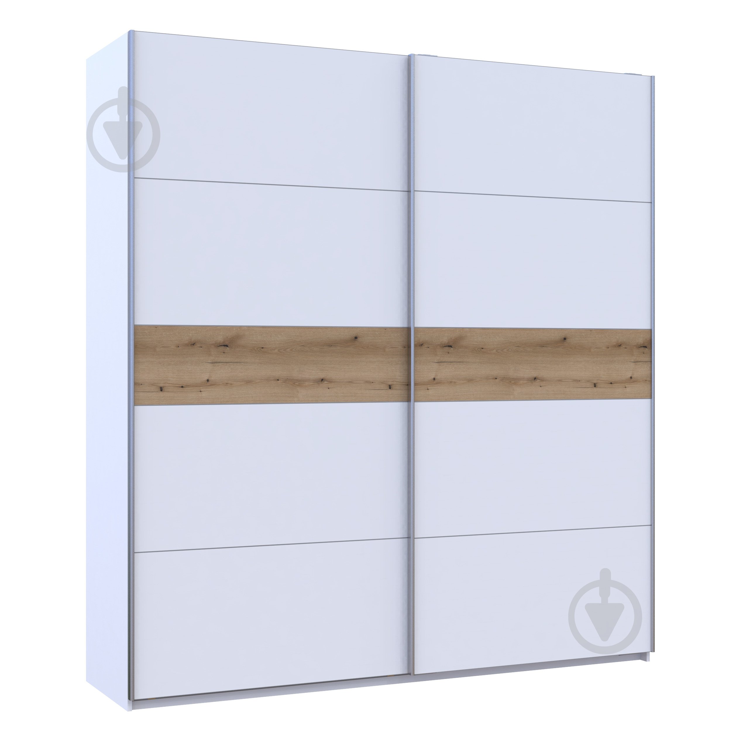 Шафа-купе G-Caiser Doros ДСП 2200x600x2400 мм альба білий/дуб евок прибережний двері ДСП - фото 1 Шафа-купе G-Caiser Doros ДСП 2200x600x2400 мм альба білий/дуб евок прибережний двері ДСП - фото 1