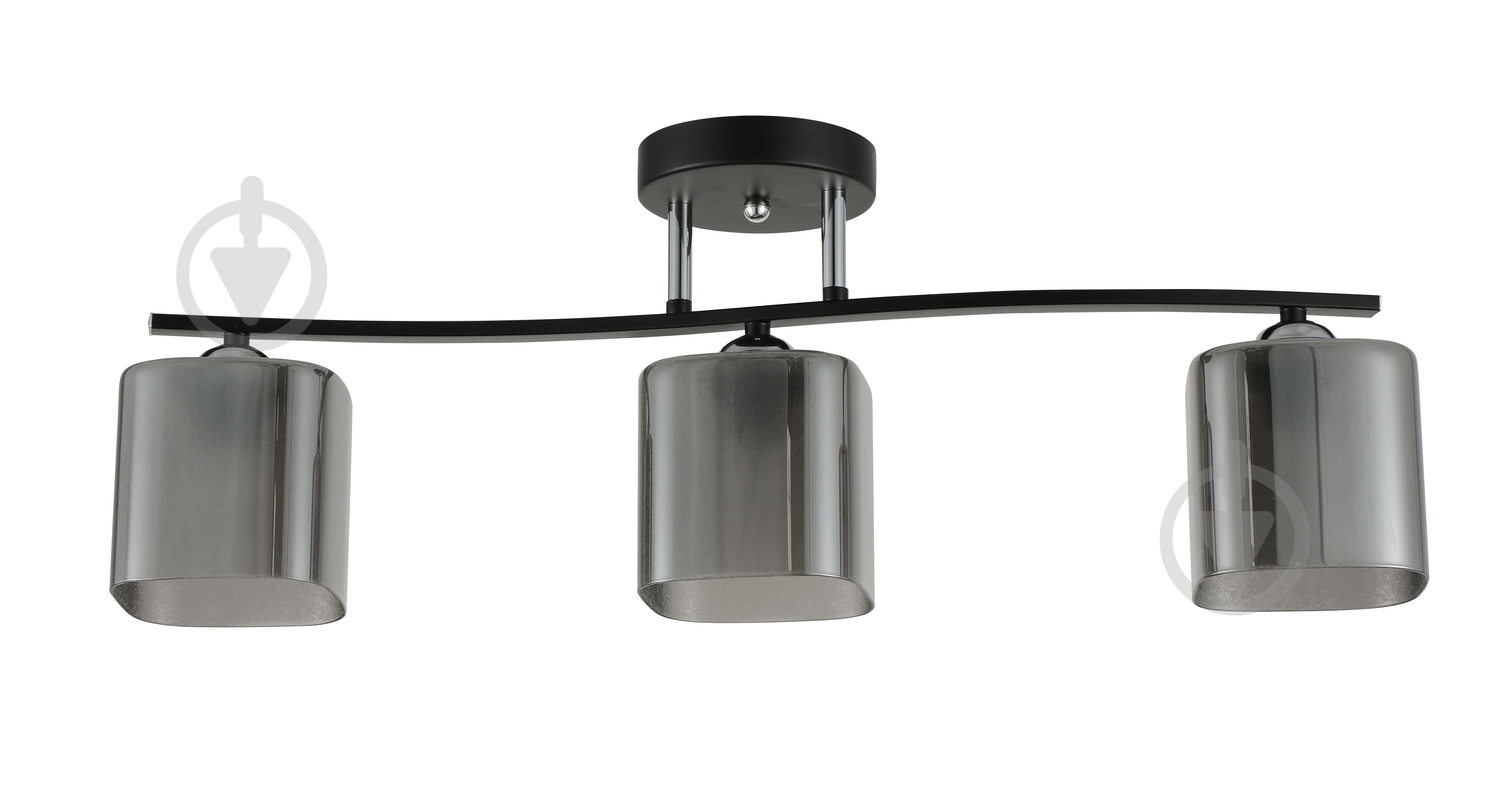 Люстра стельова Sensio Glimmer 3x40 Вт E27 чорний/димчастий LS-07363/3S-E2740W - фото 2