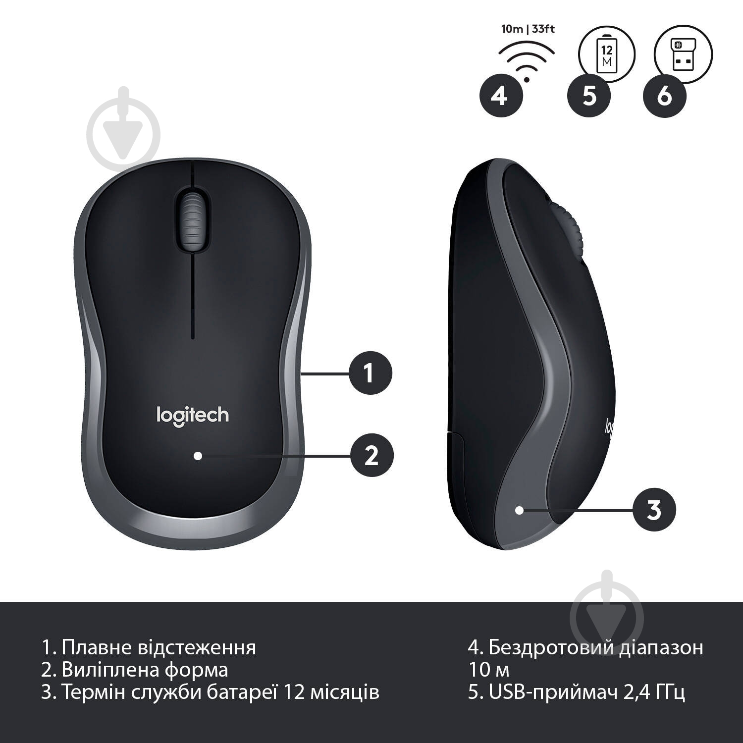 Комплект клавиатура + мышь Logitech Wireless Combo MK330 black (920-003995) - фото 7
