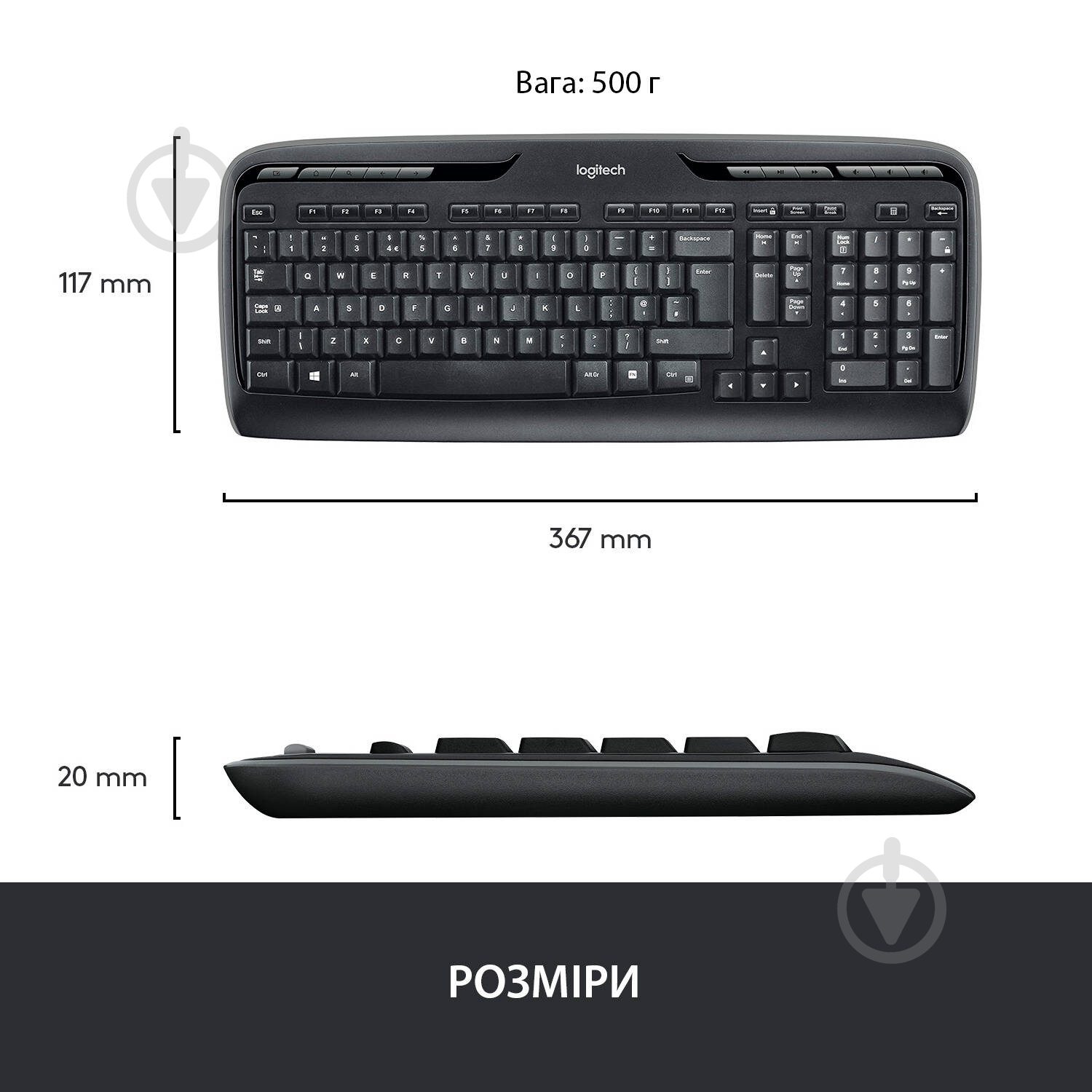 Комплект клавиатура + мышь Logitech Wireless Combo MK330 black (920-003995) - фото 10