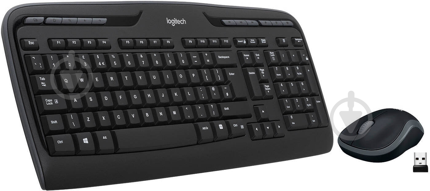 Комплект клавиатура + мышь Logitech Wireless Combo MK330 black (920-003995) - фото 1