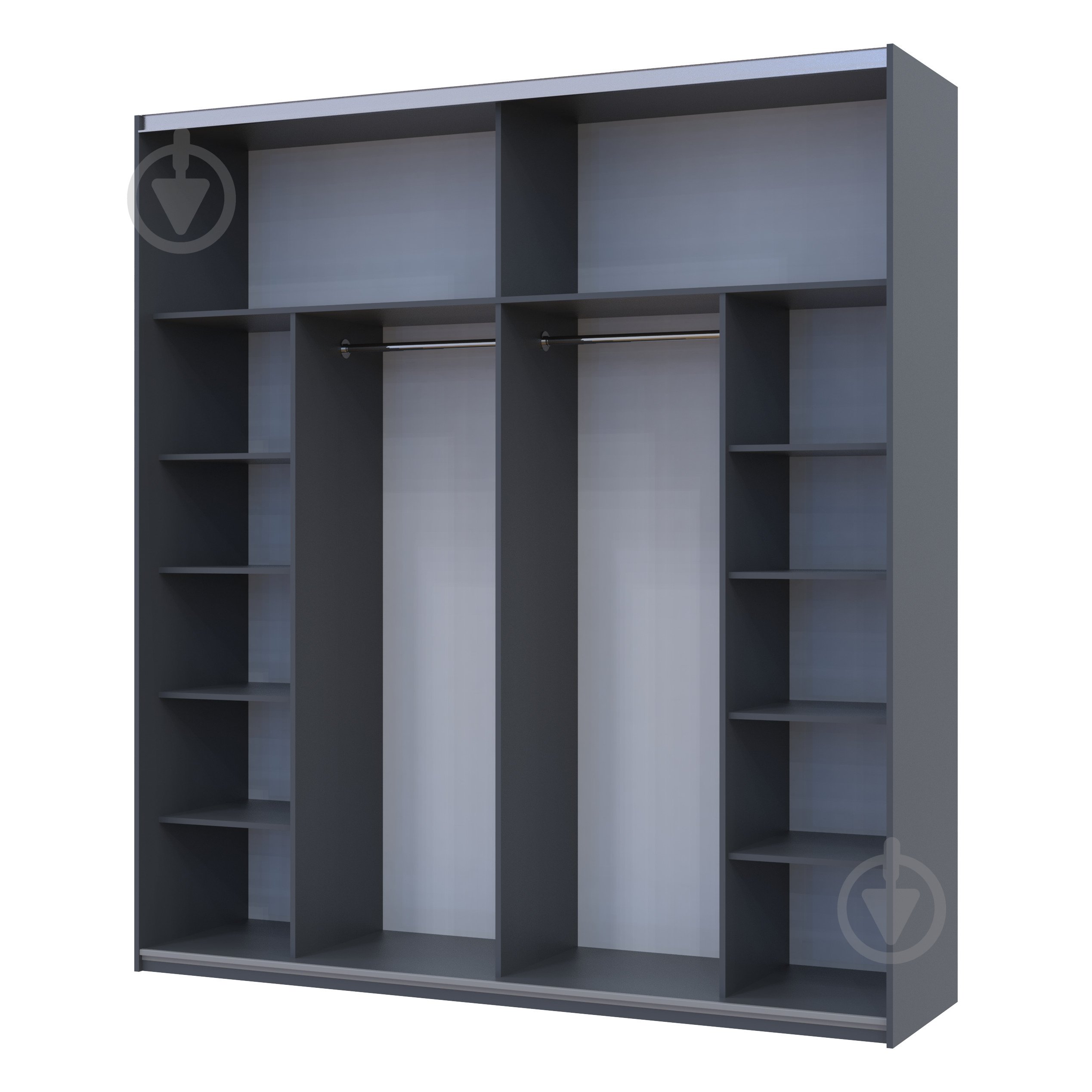 Шафа-купе G-Caiser Doros ДСП 2200x600x2400 мм графіт двері ДСП - фото 3 Шафа-купе G-Caiser Doros ДСП 2200x600x2400 мм графіт двері ДСП - фото 3