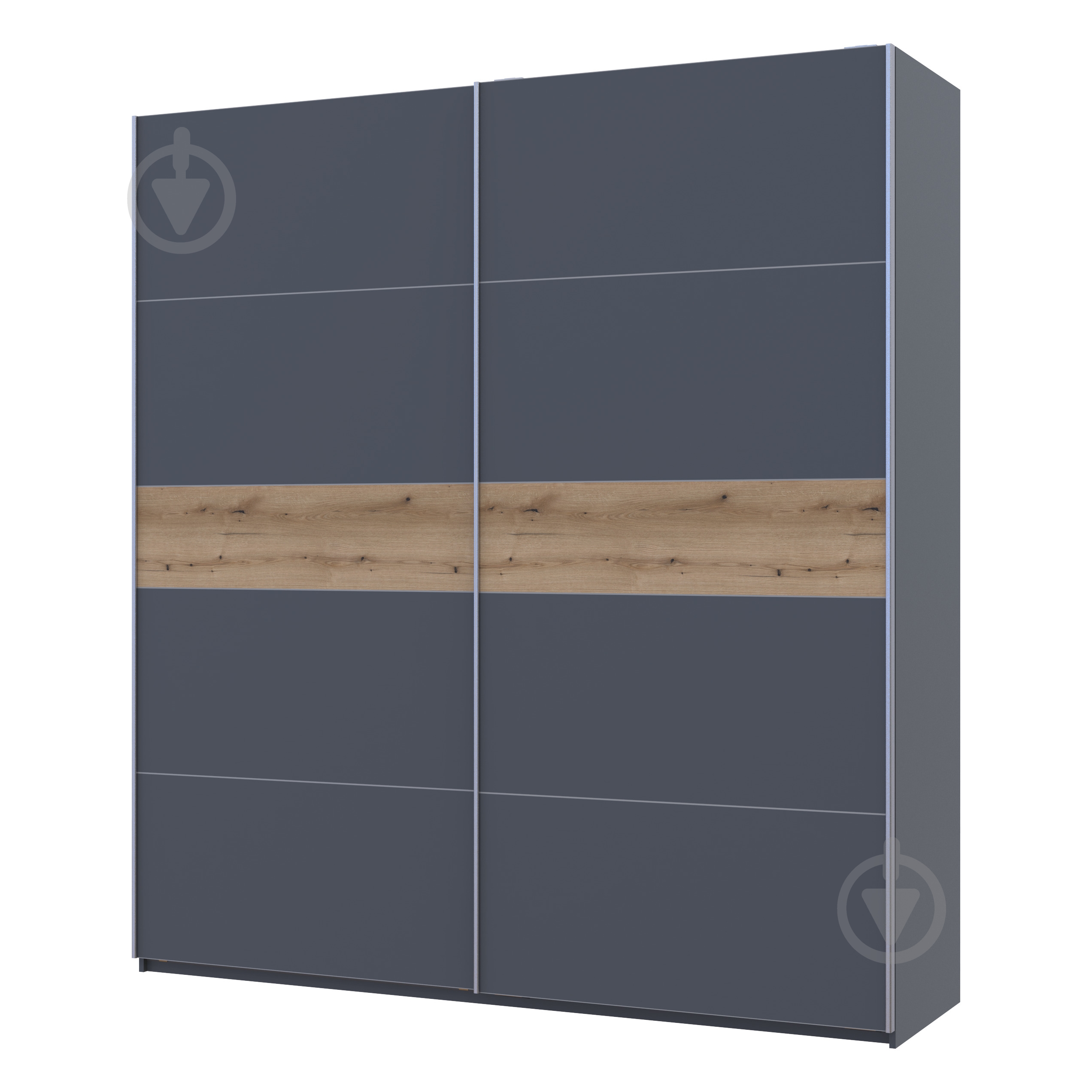 Шафа-купе G-Caiser Doros ДСП 2200x600x2400 мм графіт/дуб евок прибережний двері ДСП - фото 1 Шафа-купе G-Caiser Doros ДСП 2200x600x2400 мм графіт/дуб евок прибережний двері ДСП - фото 1