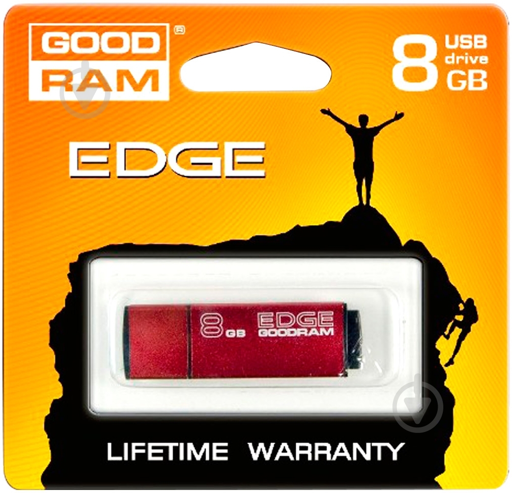 Флеш-память USB GOODRAM Edge 8 ГБ USB 2.0 red (PD8GH2GREGRR9) - фото 2