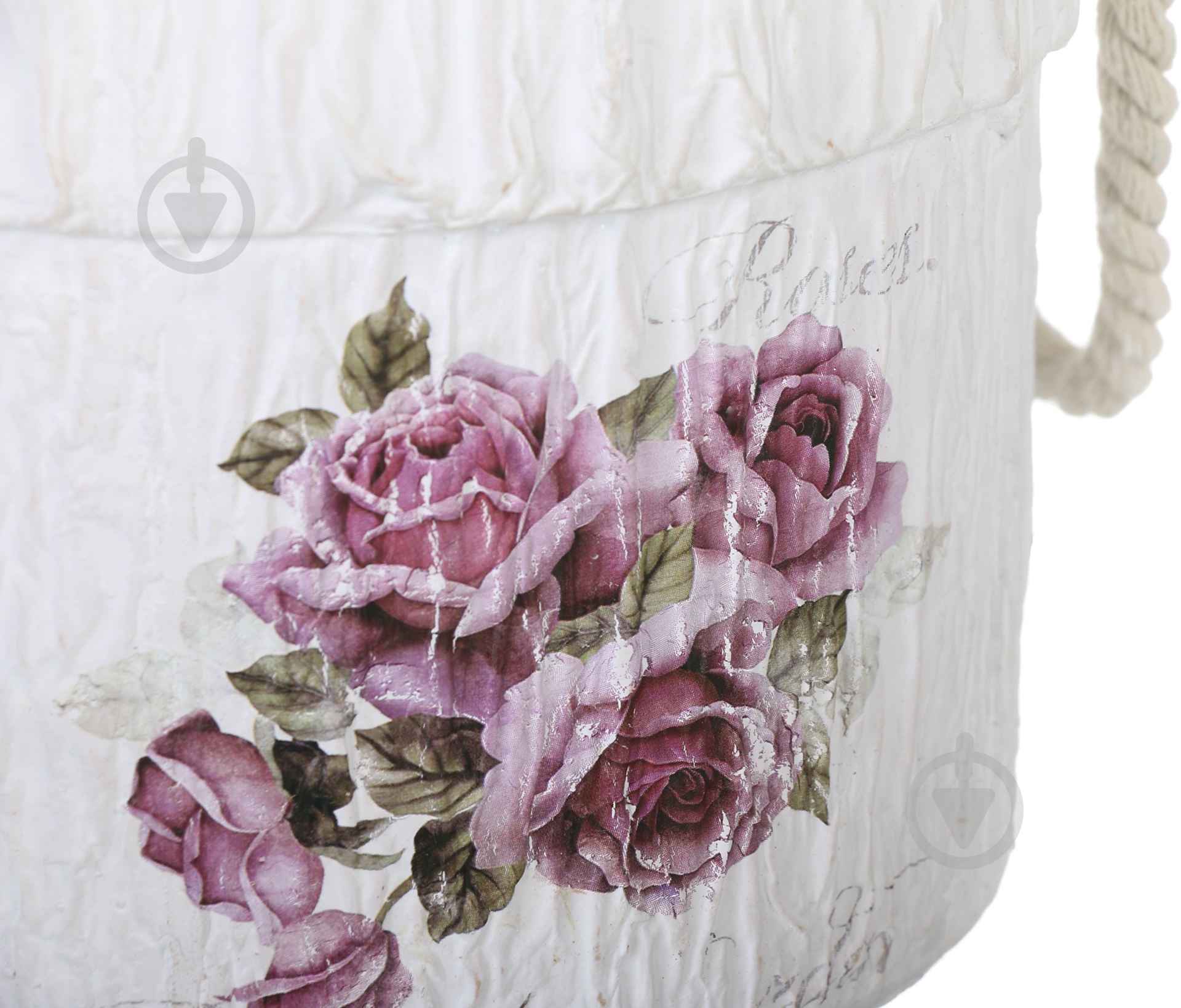 Ваза керамическая Luna Розы 15x12,5 см 12,5 см белая - фото 3