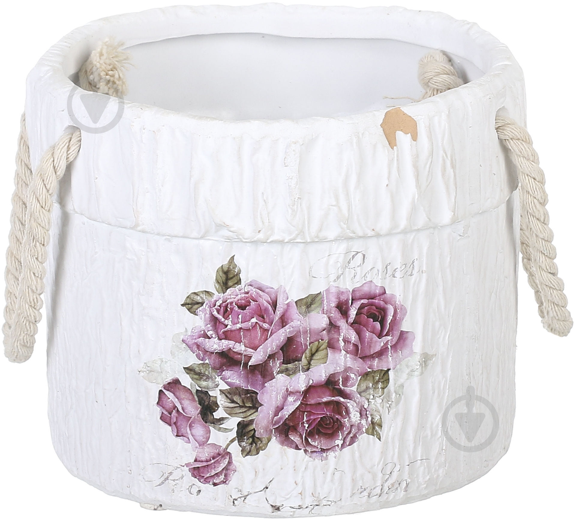 Ваза керамическая Luna Розы 15x12,5 см 12,5 см белая - фото 1