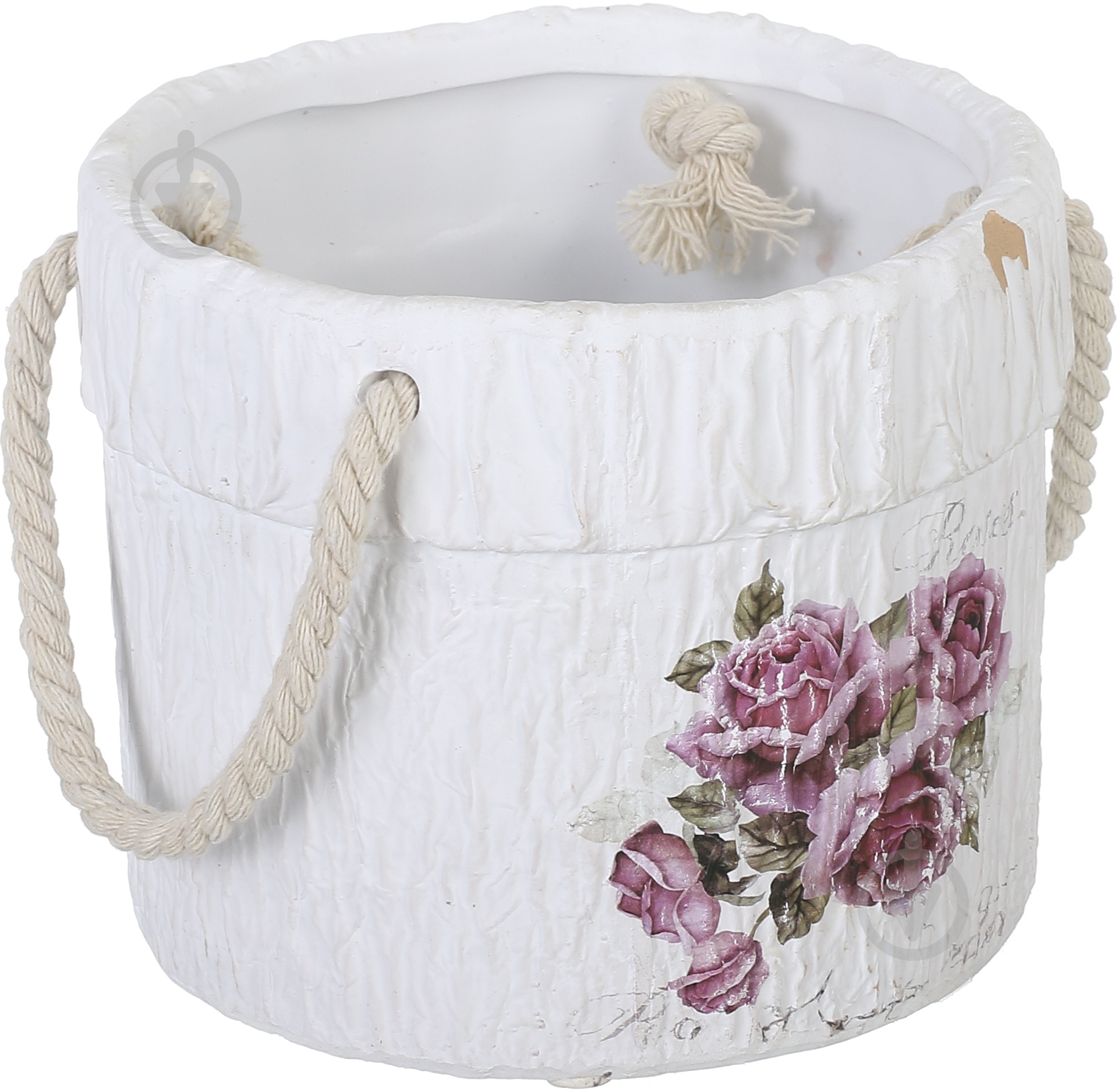 Ваза керамическая Luna Розы 15x12,5 см 12,5 см белая - фото 2