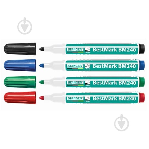 Набор маркеров Stanger для сухостираемых досок 1-3 мм разноцветный MARKER-BOA-ST-M240-4 - фото 1 Набор маркеров Stanger для сухостираемых досок 1-3 мм разноцветный MARKER-BOA-ST-M240-4 - фото 1