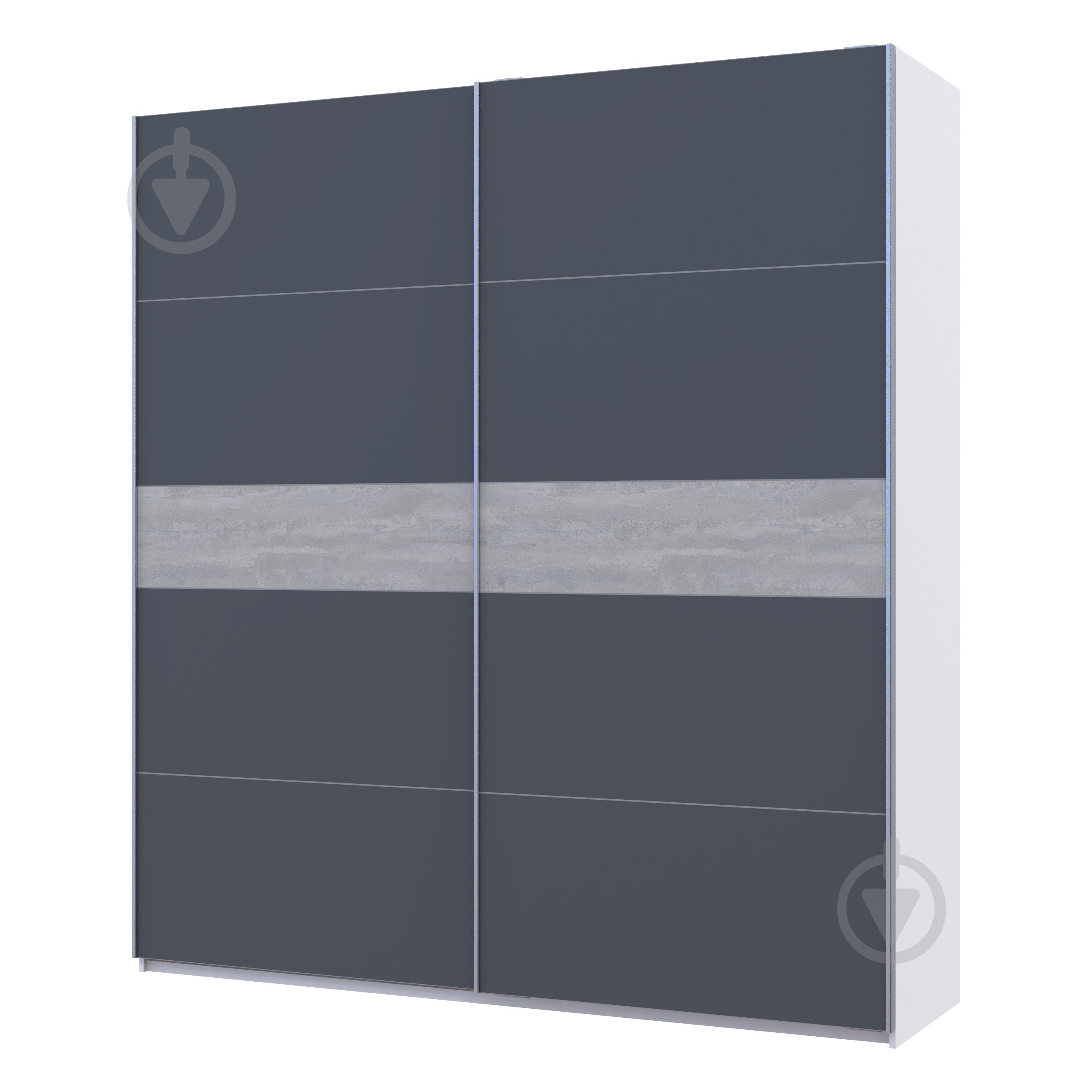 Шафа-купе G-Caiser Doros ДСП 2200 м 2200x600x2400 мм альба білий/графіт/індастріал двері ДСП - фото 1 Шафа-купе G-Caiser Doros ДСП 2200 м 2200x600x2400 мм альба білий/графіт/індастріал двері ДСП - фото 1