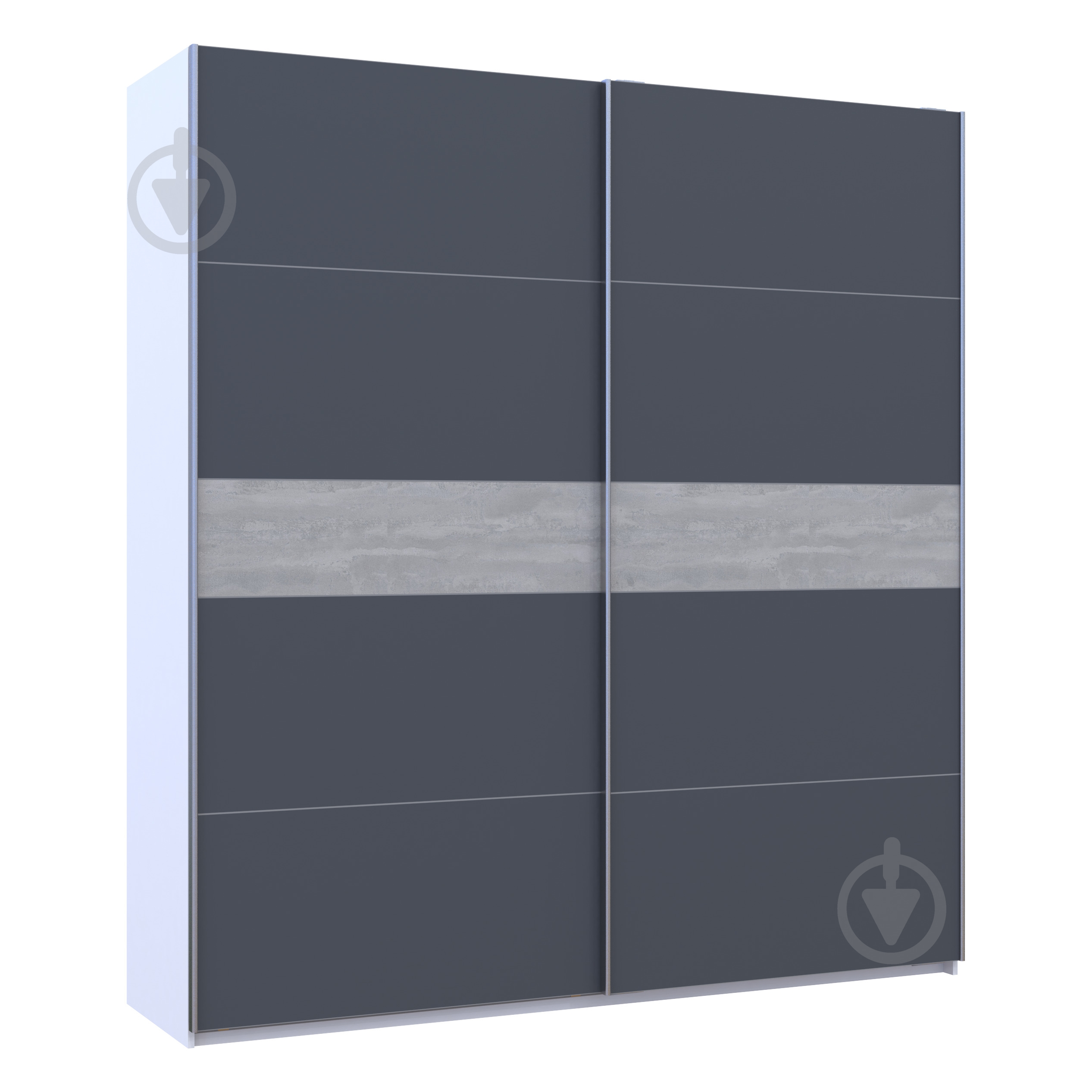 Шафа-купе G-Caiser Doros ДСП 2200 м 2200x600x2400 мм альба білий/графіт/індастріал двері ДСП - фото 5 Шафа-купе G-Caiser Doros ДСП 2200 м 2200x600x2400 мм альба білий/графіт/індастріал двері ДСП - фото 5