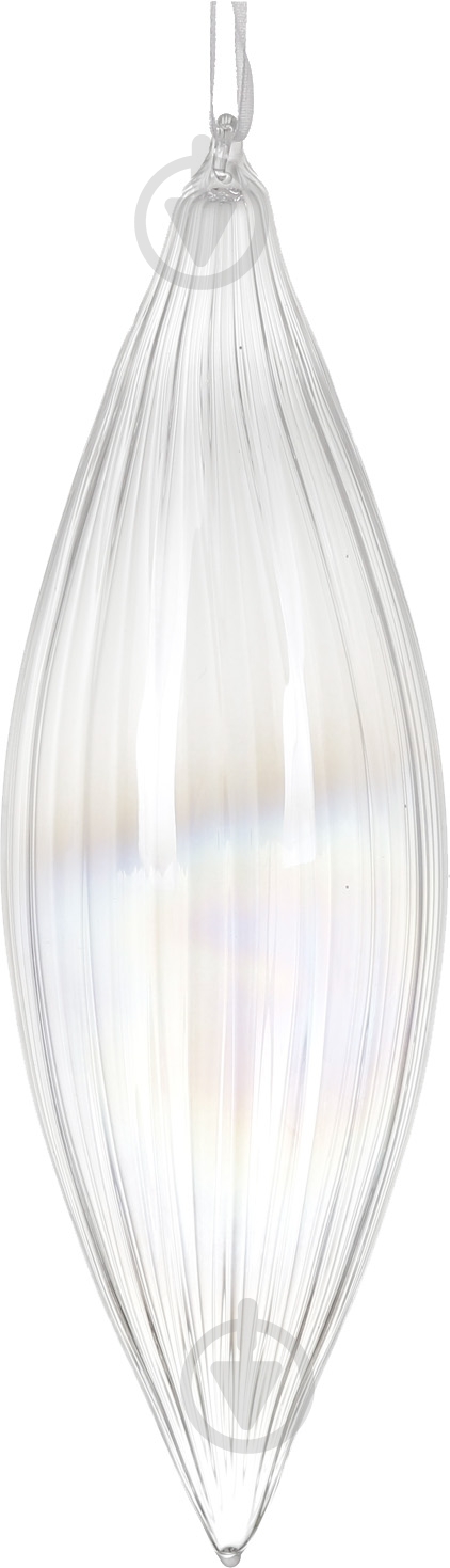 Елочная игрушка в форме сосульки 21 см - фото 1