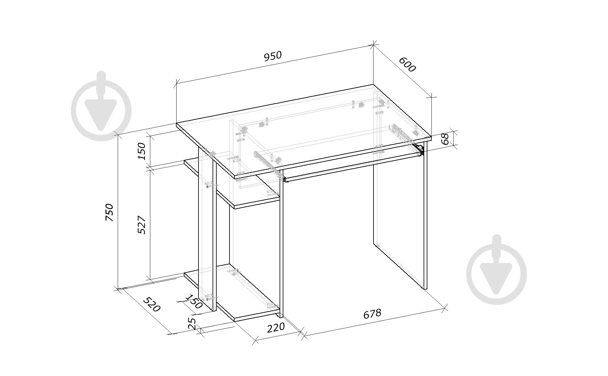 Стол компьютерный Грейд CСK11-1 дуб сонома - фото 3