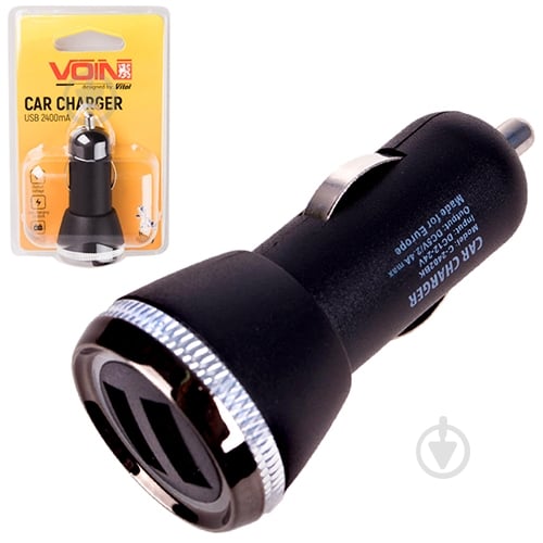 Автомобильное зарядное устройство Voin C-2402BK 2USB (12/24V – 5V 2,4A) - фото 1