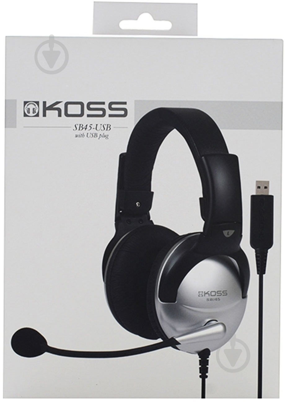Гарнітура Koss SB45 Over-Ear USB black/silver (195752.101) - фото 5 Гарнітура Koss SB45 Over-Ear USB black/silver (195752.101) - фото 5