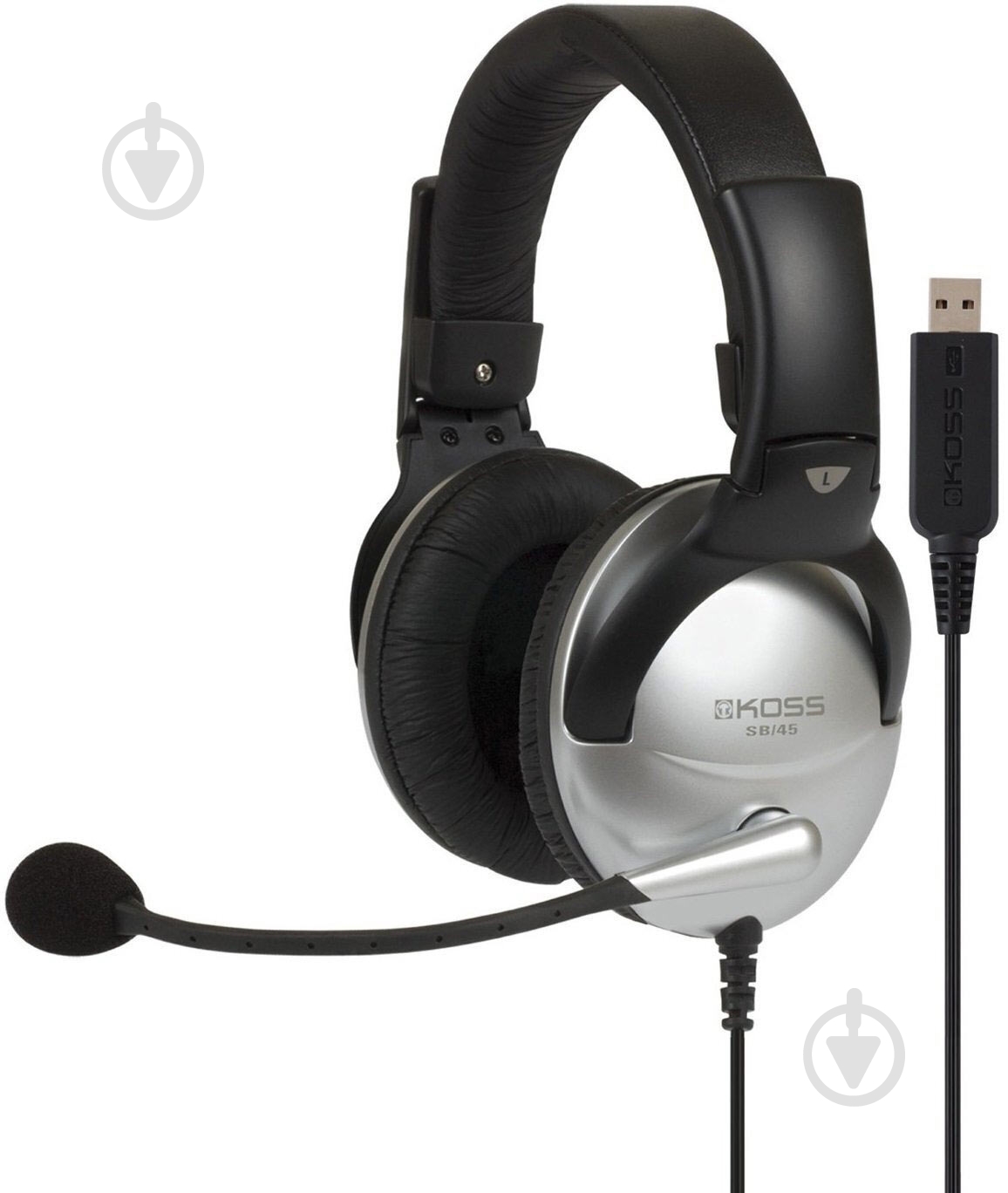 Гарнітура Koss SB45 Over-Ear USB black/silver (195752.101) - фото 1 Гарнітура Koss SB45 Over-Ear USB black/silver (195752.101) - фото 1