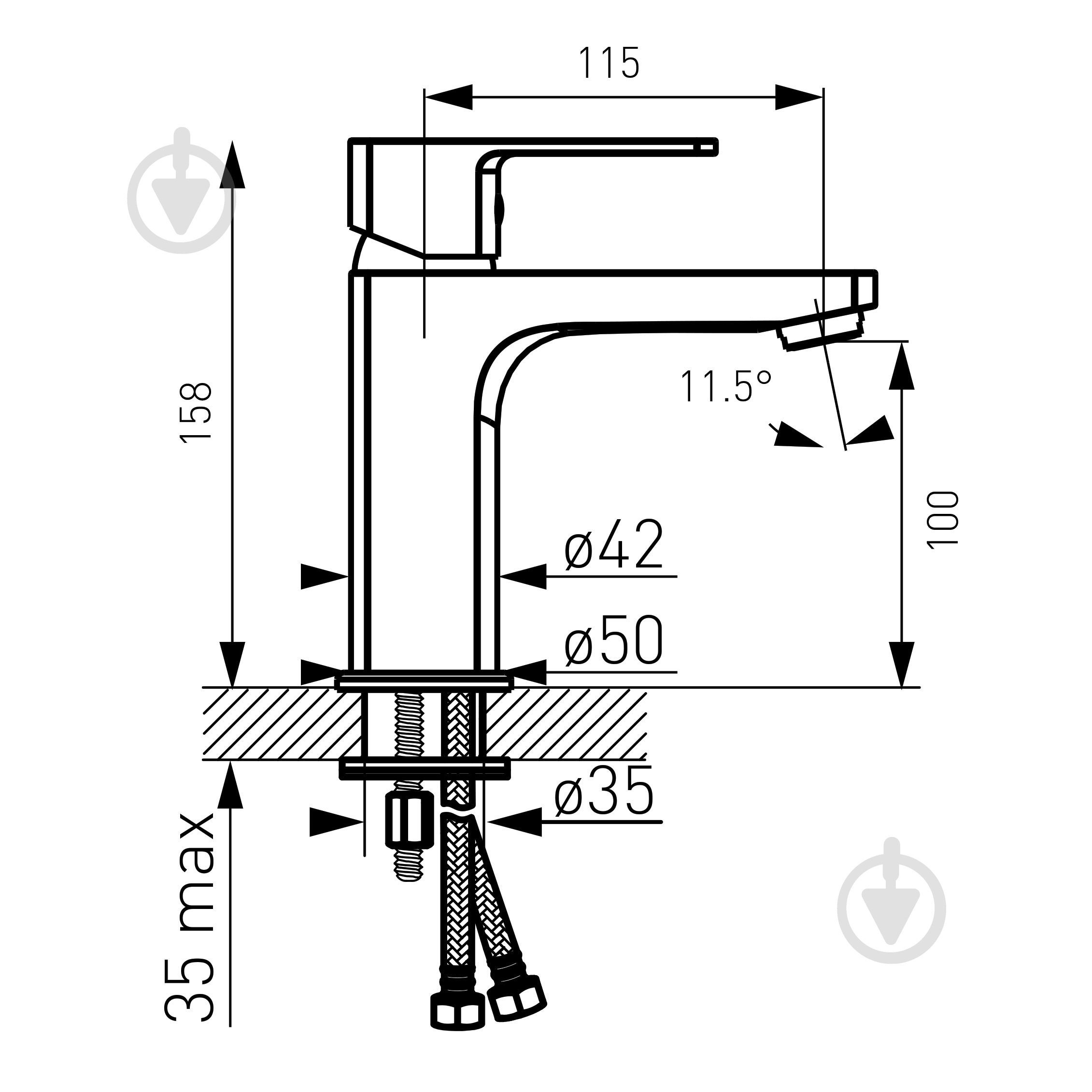 Смеситель для умывальника Ferro АLBA BLB2VL - фото 2