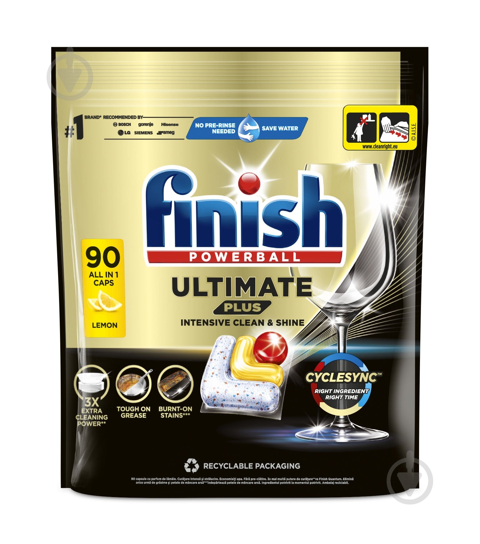 Капсули для посудомийних машин Finish Finish Ultimate Plus All in 1 Лимон капсули для миття посуду в посудомийних машинах. 90 шт. - фото 1