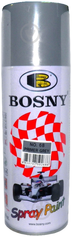 Автоемаль акрилова Spray Paint Bosny 400 мл № 68 Сірий - фото 1