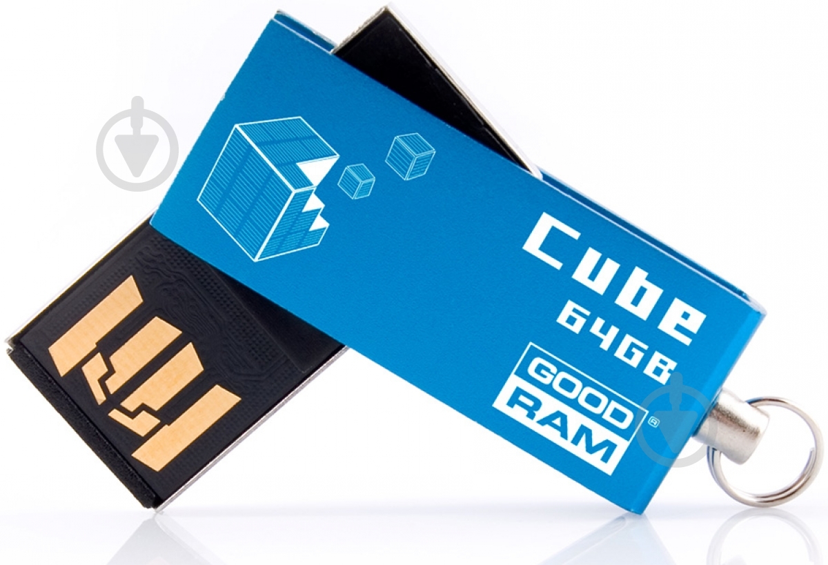 Флеш-память USB GOODRAM Cube 64 ГБ USB 2.0 blue (PD64GH2GRCUBR9) - фото 1