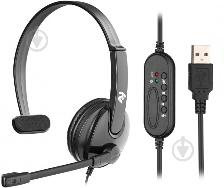 Гарнитура 2E для ПК CH12 Mono On-Ear USB black (2E-CH12MU) - фото 1