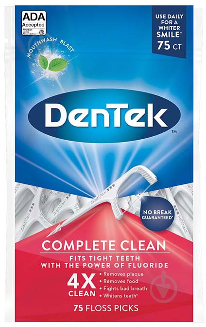 Флосс-зубочисткиDen Tek Complete Clean 2.0071 75 шт. - фото 2