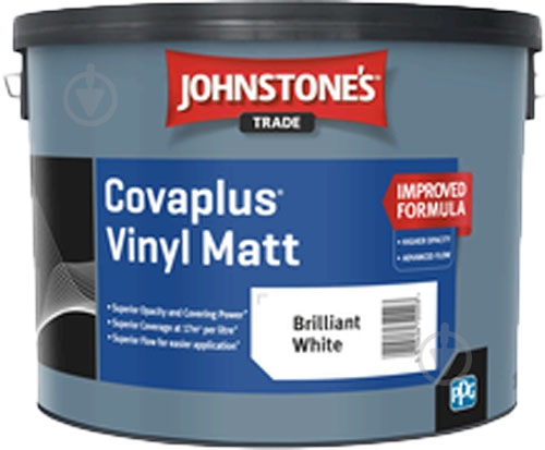 Краска латексная водоэмульсионная Johnstone's Covaplus Vinyl Matt мат белый 1 л - фото 1 Краска латексная водоэмульсионная Johnstone's Covaplus Vinyl Matt мат белый 1 л - фото 1
