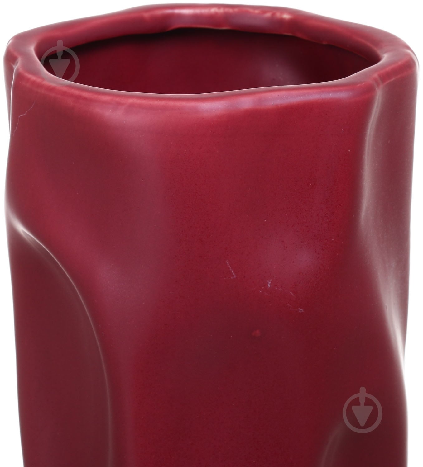 Ваза керамическая Rumpled 12х29 см 29 см вишневая PS33002 - фото 2