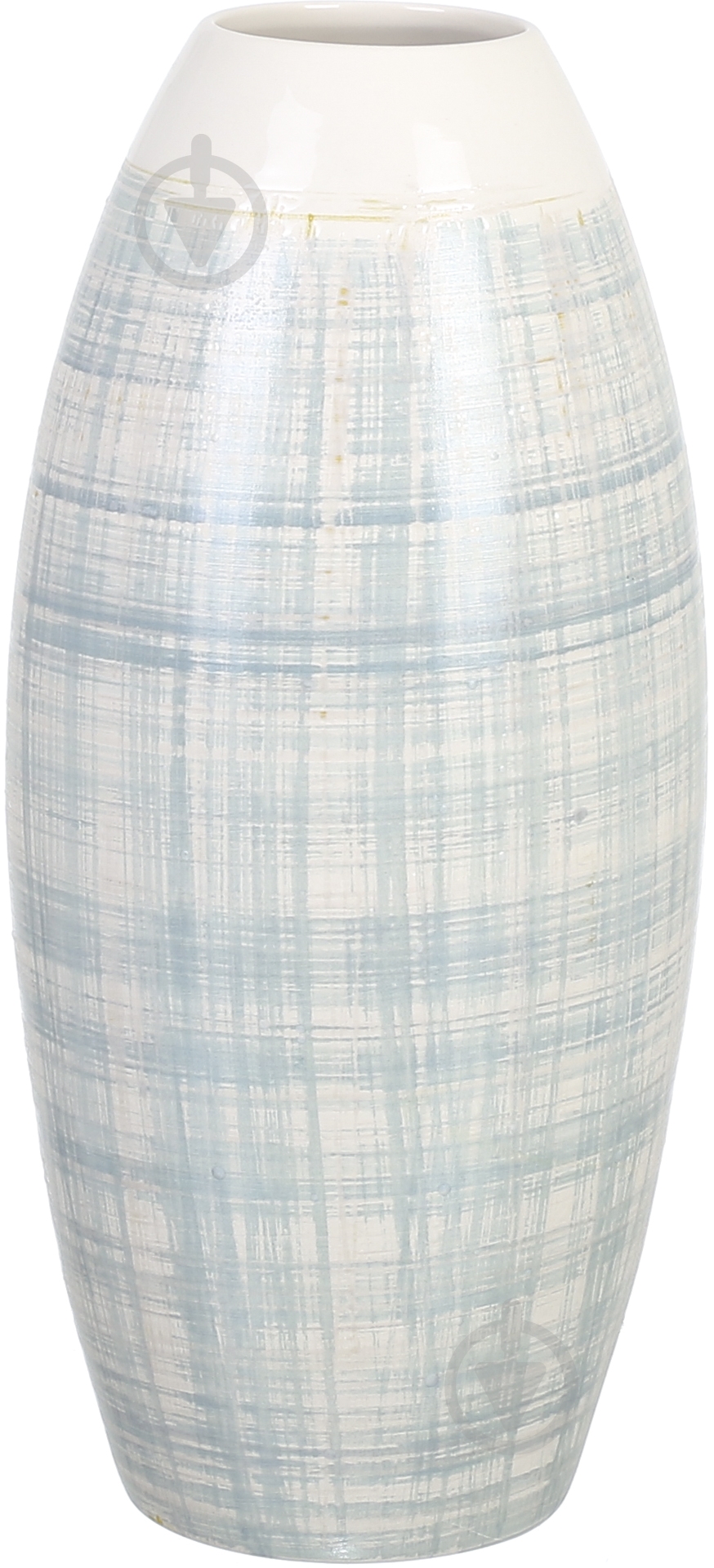 Ваза керамическая Shanghai 15х38 см 38 см бежевая с голубым - фото 1