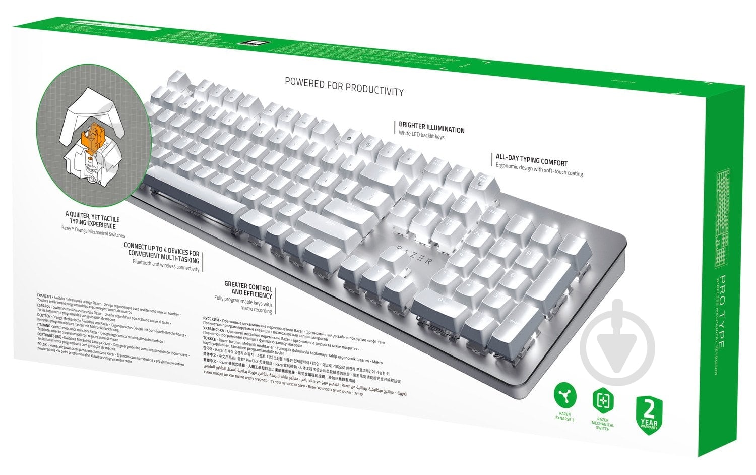 Клавиатура Razer (RZ03-03070100-R3M1) Pro Type white - фото 8